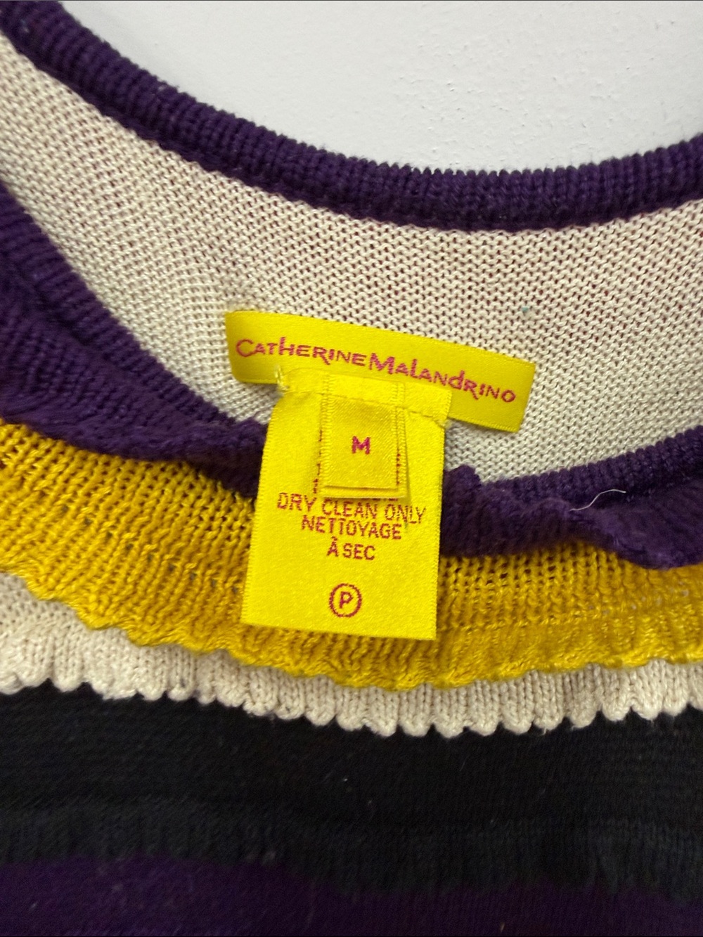 Vintage silk Catherine Malandrino stripe knit tank dress M - Picture 3 of 6